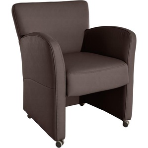Sessel EXXPO - SOFA FASHION Cortado Gr. Kunstleder, Sessel, B: 66 cm, braun (dunkelbraun) Esszimmerstuhl Lederstuhl Polsterstuhl Küchenstühle Sessel Breite 66 cm