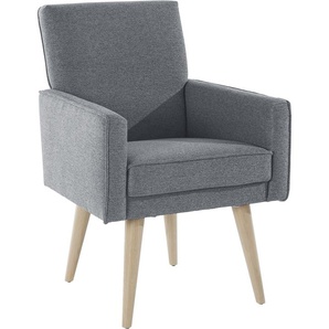 Sessel EXXPO - SOFA FASHION Lungo Gr. Webvelours, Sessel, B/H/T: 64 cm x 89 cm x 67 cm, silberfarben (silver) Einzelsessel Breite 64 cm