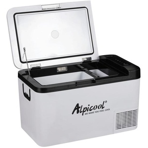 F (A bis G) ALPICOOL Elektrische Kühlbox K25 Kühlboxen 25L Kompressor-Kühlbox, im Fahrzeug und zu Hause nutzbar weiß Kühlboxen