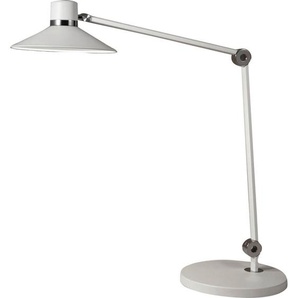 Fabas Luce Led-Schreibtischleuchte Panarea, Weiß, Chrom, Metall, 78x85 cm, DIN EN ISO 9001, drehbar, Lesearm, 4-fach schaltbar, Touch-Schalter (on/off), schwenkbar, Farbtemperaturwechsler, Lampen & Leuchten, Innenbeleuchtung, Tischlampen,