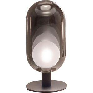Fabas Luce Led-Tischleuchte Gubbio, Grau, Transparent, Glas, 22 cm, ISO 9001, Touch (on/off), mit Schalter, LED-Leuchtmittel austauschbar, Lampen & Leuchten, Innenbeleuchtung, Tischlampen