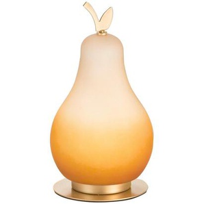 Fabas Luce Led-Tischleuchte Wilma, Orange, Glas, 23 cm, ISO 9001, Schnurschalter, Touch (on/off), Lampen & Leuchten, Innenbeleuchtung, Tischlampen