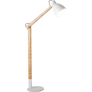 Fabas Luce Stehleuchte Sveva, Natur, Weiß, Metall, 180 cm, DIN EN ISO 9001, höhenverstellbar, verstellbare Arme, Fußschalter, Lampen & Leuchten, Innenbeleuchtung, Stehlampen, Stehlampen