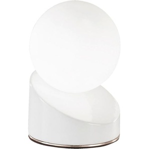 Fabas Luce Tischleuchte Gravity, Weiß, Glas, rund,rund, 15 cm, ISO 9001, Schnurschalter, Lampen & Leuchten, Innenbeleuchtung, Tischlampen, Tischlampen