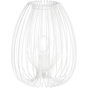 Fabas Luce Tischleuchte, Weiß, Metall, 31 cm, ISO 9001, mit Schalter, Lampen & Leuchten, Innenbeleuchtung, Tischlampen, Tischlampen