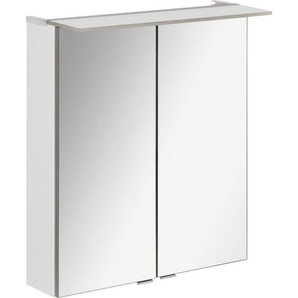 FACKELMANN Spiegelschrank PE 60 - weiß Badmöbel Breite 60 cm, 2 Türen