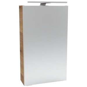 FACKELMANN Spiegelschrank SBC (Spiegelschrank mit LED-Aufsatzleuchte) Aufsatzleuchte, Schalter und Steckdose, Breite 40cm, Anschlag rechts