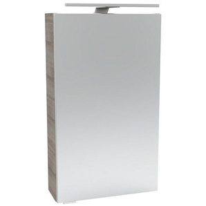 FACKELMANN Spiegelschrank SBC (Spiegelschrank mit LED-Aufsatzleuchte) Aufsatzleuchte, Schalter und Steckdose, Breite 40cm, Anschlag rechts