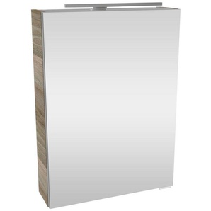 FACKELMANN Spiegelschrank SBC (Spiegelschrank mit LED-Aufsatzleuchte) Aufsatzleuchte, Schalter und Steckdose, Breite 50cm, Anschlag links