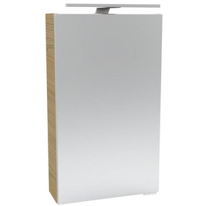 FACKELMANN Spiegelschrank SBC (Spiegelschrank mit LED-Aufsatzleuchte) für das Gästebad, Schalter und Steckdose, Breite 40cm, Anschlag links