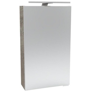 FACKELMANN Spiegelschrank SBC (Spiegelschrank mit LED-Aufsatzleuchte) für das Gästebad, Schalter und Steckdose, Breite 40cm, Anschlag links