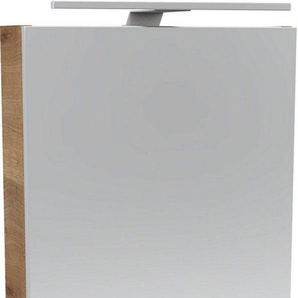FACKELMANN Spiegelschrank SBC (Spiegelschrank mit LED-Aufsatzleuchte) für das Gästebad, Schalter und Steckdose, Breite 40cm, Anschlag links