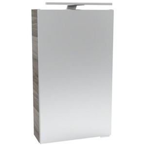 FACKELMANN Spiegelschrank SBC (Spiegelschrank mit LED-Aufsatzleuchte) für das Gästebad, Schalter und Steckdose, Breite 40cm, Anschlag links