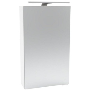 FACKELMANN Spiegelschrank SBC (Spiegelschrank mit LED-Aufsatzleuchte) für das Gästebad, Schalter und Steckdose, Breite 40cm, Anschlag links