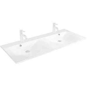 FACKELMANN Waschbecken Como, Gussmarmor, Doppelwaschbecken mit Überlauf, Breite 120 cm