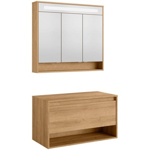 FACKELMANN Waschbeckenunterschrank Natura (Set, 2-St) Badmöbel mit Soft-Close-Funktion
