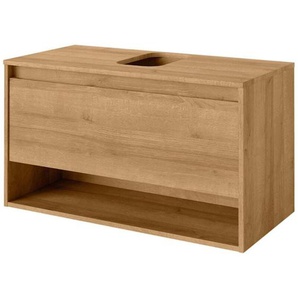 Fackelmann - Waschtischunterschrank Natura mit Beckenausschnitt / Badschrank mit Soft-Close-System / Maße (b x h x t): ca. 93,4 x 52,3 x 45,5 cm /