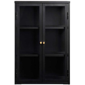 Factory Wandvitrine in Schwarz Glastüren