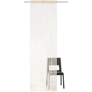 Fadenvorhang MY HOME Fao-Uni Gardinen Gr. 245 cm, Stangendurchzug, 195 cm, beige (sand) Stangendurchzug Gardine Kräuselband, multifunktional, transparent, Polyester, pflegeleicht