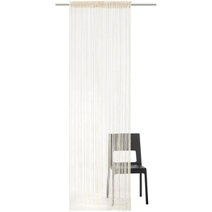 Fadenvorhang MY HOME Fao-Uni Gardinen Gr. 245 cm, Stangendurchzug, 290 cm, beige (sand) Stangendurchzug Gardine Kräuselband, multifunktional, transparent, Polyester, pflegeleicht