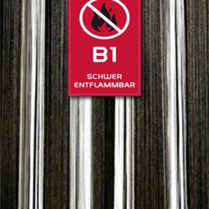 Fadenvorhang Schwarz-Weiß 90 cm x 240 cm in B1 schwer entflammbar