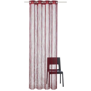 Fadenvorhang WECKBRODT Leon Gardinen Gr. 240 cm, Ösen, 98 cm, rot (bordeaux) Ösen Gardine