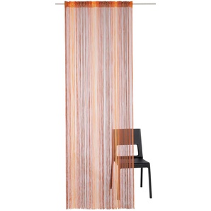 Fadenvorhang WECKBRODT Rebecca Gardinen Gr. 245 cm, Multifunktionsband, 98 cm, orange (orange, terra) Badezimmergardinen Gardine Fadengardine, Gardine, Insektenschutz, transparent, kürzbar