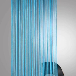 Fadenvorhang WECKBRODT Rebecca Gardinen Gr. 245 cm, Multifunktionsband, 148 cm, blau (blau, uni) Badezimmergardinen Gardine Fadengardine, Gardine, Insektenschutz, transparent, kürzbar