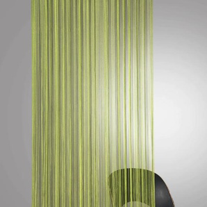Fadenvorhang WECKBRODT Rebecca Gardinen Gr. 245 cm, Multifunktionsband, 148 cm, grün (grün, uni) Badezimmergardinen Gardine Fadengardine, Gardine, Insektenschutz, transparent, kürzbar