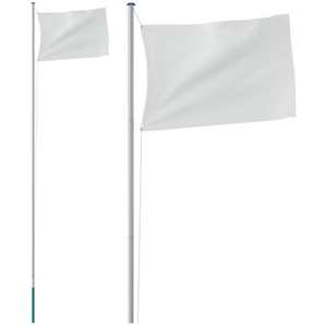 vidaXL Fahnenmast Teilbar Silbern 6,23 m Aluminium