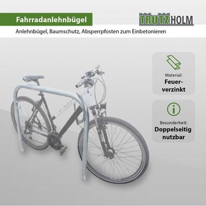 Fahrradanlehnbügel 115 x 99 cm Stahl feuerverzinkt ø 49 mm grau Einbetonieren Fahrradständer Parker Typ u