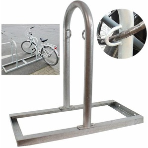 Fahrradanlehnbügel 90 x 84 cm Stahl feuerverzinkt ø 49 mm grau freistehend Fahrradständer Parker Typ u