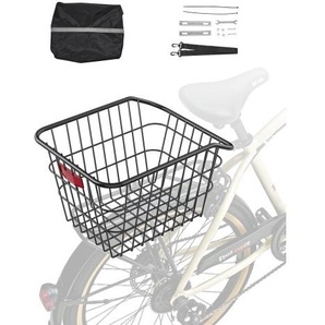 Fahrradkorb für hinten 375x290x250mm, Hinterradkorb aus Metalldraht mit reflektierendem Rücklicht & Abdeckung, Gepäckträgerkorb für hinten, passt an die meisten Fahrradgepäckträger CKHXJSSZWNCBXWH3VV0