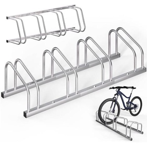 Fahrradständer für 2-6 Fahrräder 30-65 mm Reifenbreite rostfreier Stahl selbstsichernde Schrauben Mehrfachständer Fahrradhalter Aufstellständer 4