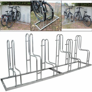 Baumarktplus - Fahrradständer für 6 Fahrräder höhenversetzt 210 x 75,5 cm Stahl feuerverzinkt grau 2x3 Bodenparker Reihenparker