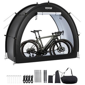 Fahrradzelt, 1 bis 2 Fahrräder, geräumige Fahhrradgarage mit belüftetem Fenster, fächerförmige Fahrradschuppe mit hochfestem Fiberglas & Doppelreißverschlüssen, 1706x2011x792 mm SXZXCP566626RM5G2V0