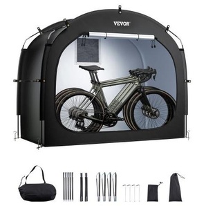 Fahrradzelt, 3 bis 4 Fahrräder, geräumige Fahhrradgarage mit belüftetem Fenster, einfach zu installierende Fahrradschuppe mit hochfestem Fiberglas & Doppelreißverschlüssen, 203x122x169 cm HDZXCP56664FUISQ9V0