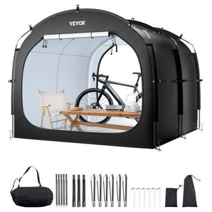 Fahrradzelt, 5 Fahrräder, geräumige Fahhrradgarage mit belüftetem Fenster, einfach zu installierendes Fahrradzelt mit hochfestem Fiberglas & Doppelreißverschlüssen, 224x247x198 cm HDZXCP62738FRHVKHV0