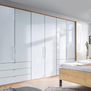 Falttürenkleiderschrank Loft, weiß/Bianco Eiche, 300 x 216 cm