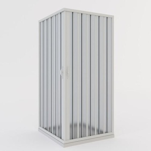 Faltwand Duschkabine weiße pvc h 185 cm Mod. Aster mit zentraler Öffnung 80x90 cm