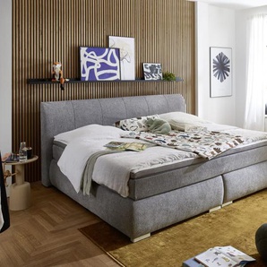 Familienboxspringbett Flint, silber, 240 x 200 cm