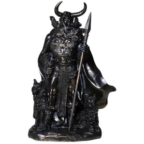 Fantasy-Figur AMBIENTE HAUS Figur Odin Dekofiguren Gr. B/H/T: 23 cm x 36 cm x 15 cm, braun (bronzefarben) Weitere Figuren Skulpturen
