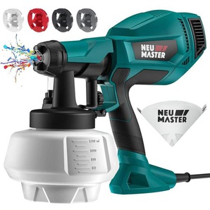 Farbsprühsystem Elektrisch - NEU MASTER 1200 ML HVLP Lackierpistole, Aktualisiert Farbsprühgerät mit Verstellbarem Luft und Farbfluss, 500 W/4