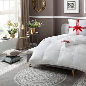 Federbettdecke RIBECO extra prall, Bettdecken für den Winter, Made in Germany, Decke, weiß, B:155cm L:220cm, Bezug: 100% Baumwolle. Füllung: 100% Federn, Bettdecken