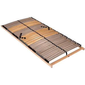 Federholzrahmen Premium 42 Fix 90 x 200cm Außenholme: Buche, massiv Federleisten: Birkenschichtholz Grau/Beige