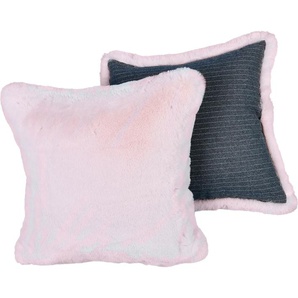 Fellkissen STAR HOME TEXTIL Donna 1 Dekokissen_Sitzkissen_Kissenhüllen Gr. B/L: 45 cm x 45 cm, 1 St., grau (taupe, felloptik) Dekokissen aus weichem Material