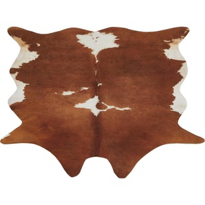 Fellteppich Amarillo, Andiamo, fellförmig, Höhe: 4 mm, Kunstfell, gedruckte Kuhfell-Optik, Wohnzimmer
