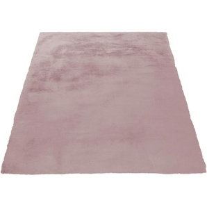 Fellteppich ANDAS Alvin Teppiche Gr. B/L: 160 cm x 230 cm, 45 mm, 1 St., rosa Fellteppich Esszimmerteppiche Teppich in Kaninchenfell-Optik und Haptik, Kunstfell