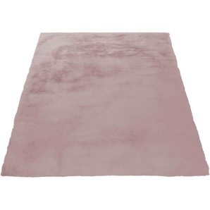 Fellteppich ANDAS Alvin Teppiche Gr. B/L: 160 cm x 230 cm, 45 mm, 1 St., rosa Esszimmerteppiche Teppich in Kaninchenfell-Optik und Haptik, Kunstfell