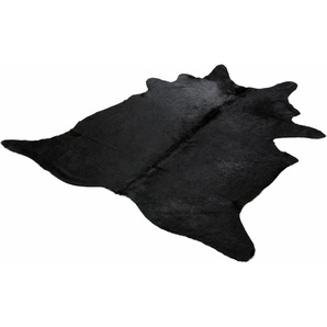 Fellteppich BÖING CARPET Fell schwarz Teppiche Gr. B/L: 160 cm x 200 cm, 4 mm, 1 St., schwarz Esszimmerteppiche echtes Rinderfell, Naturprodukt, jedes Rinderfell ein Einzelstück